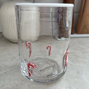 ANTHROPOLOGIE CANDY CANE ICON JUICE GLASS USED